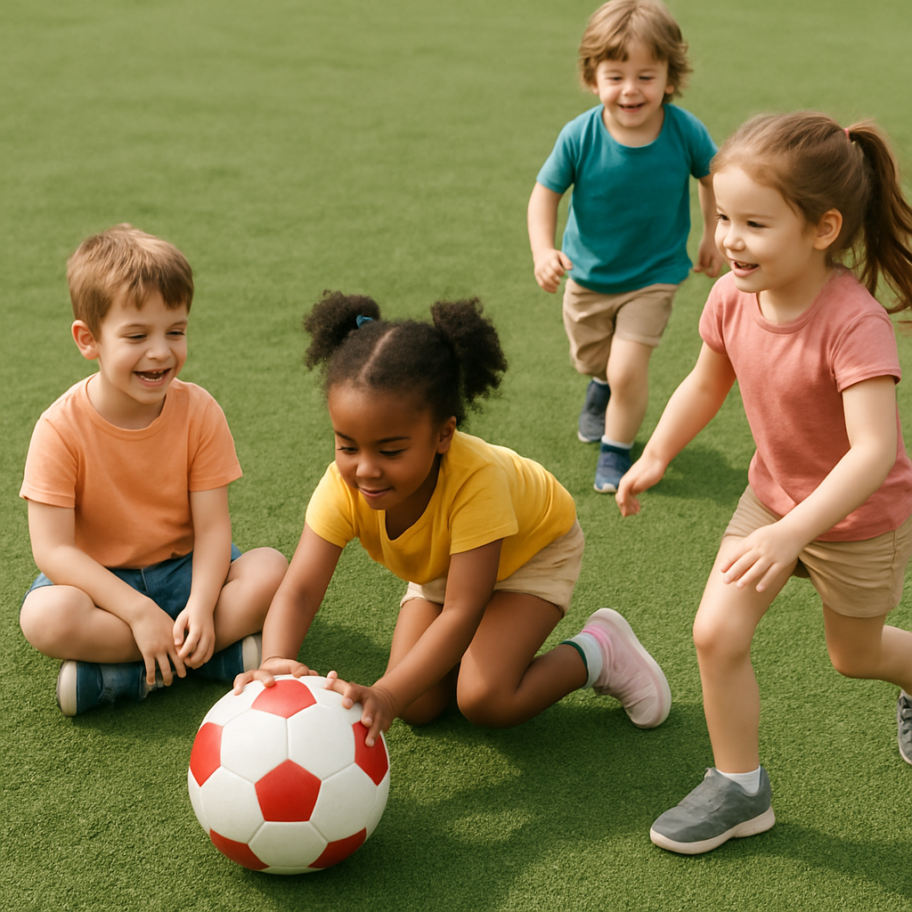 Modern school playground with artificial grass