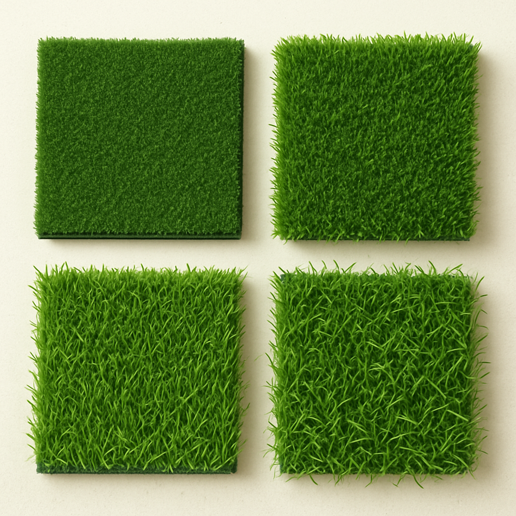Children playing safely on artificial grass playground