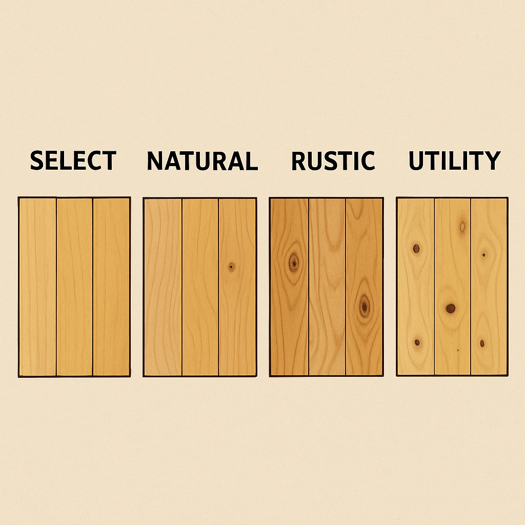 Wood flooring grades comparison