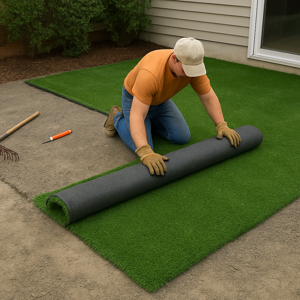 High-quality artificial turf installation